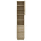Render Tall Narrow Faux Travertine Linen Storage Cabinet by Modway FredCo