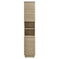 Render Tall Narrow Faux Travertine Linen Storage Cabinet by Modway FredCo