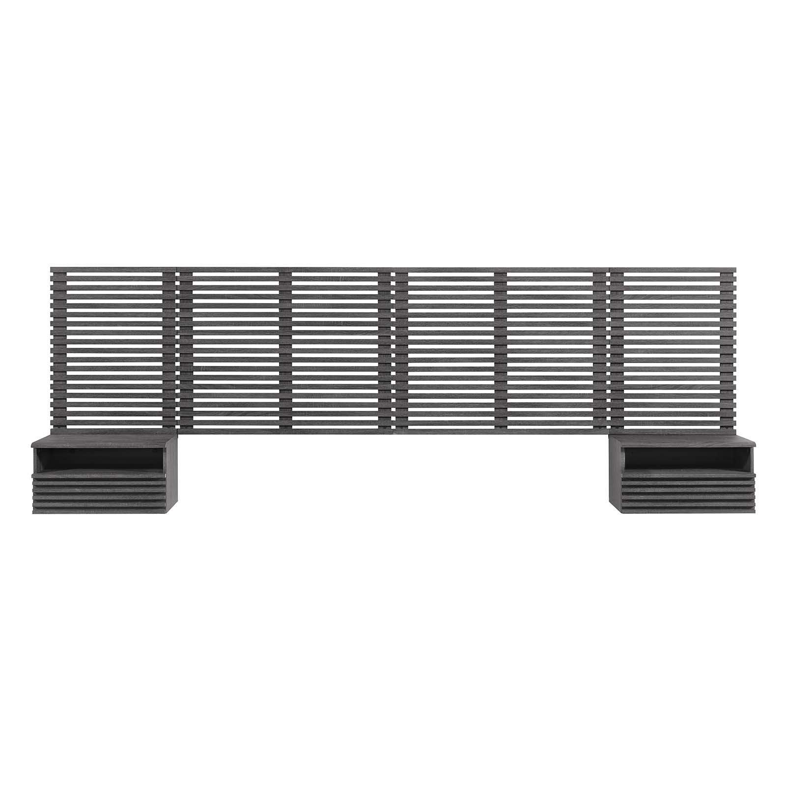 Render Wall Mount King Headboard and Modern Nightstands, MOD-7117 FredCo