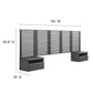 Render Wall Mount Queen Headboard and Modern Nightstands, MOD-7116 FredCo