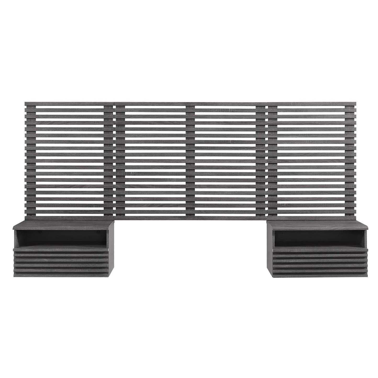 Render Wall Mount Twin Headboard and Modern Nightstands, MOD-7115 FredCo