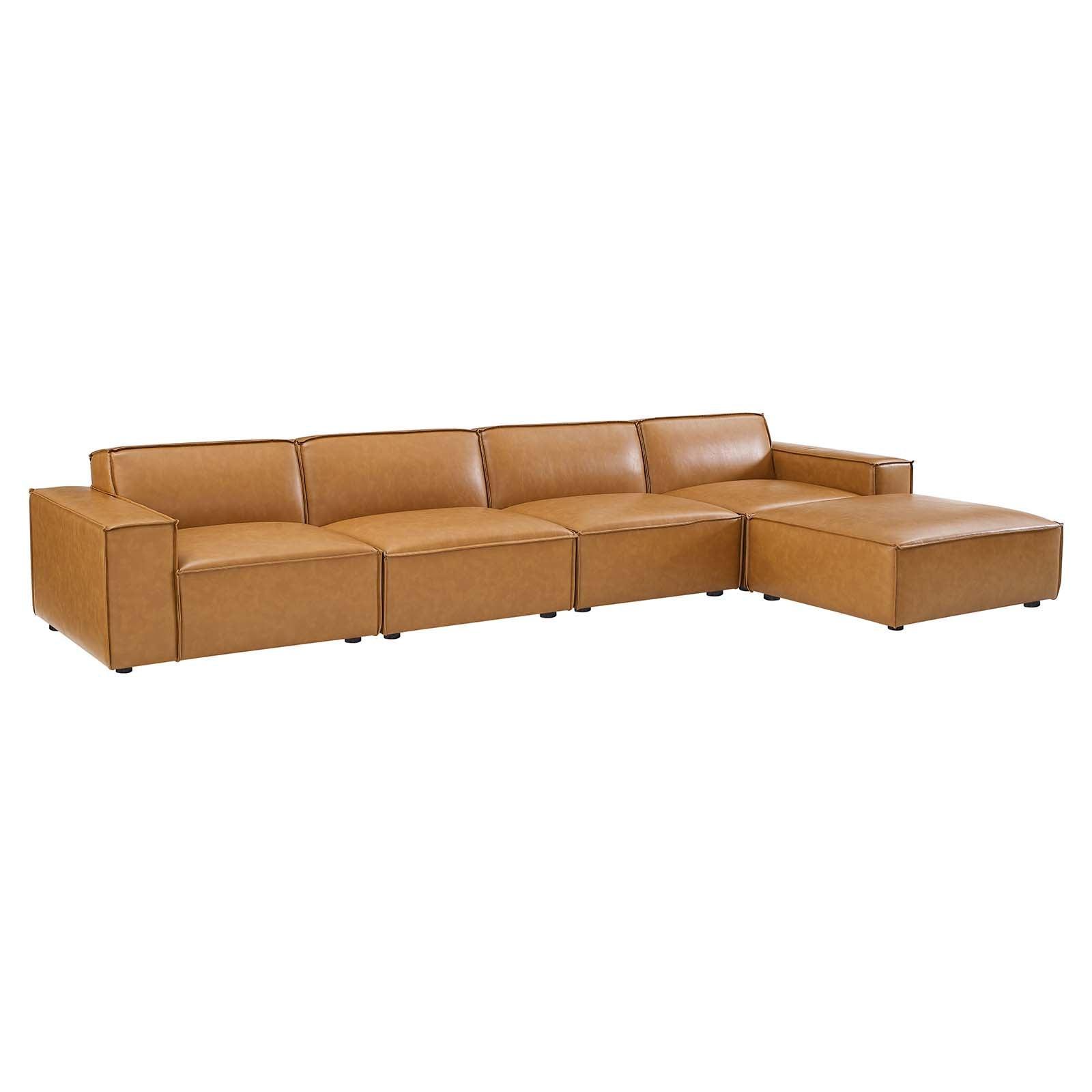 Restore 5-Piece Vegan Leather Sectional Sofa, EEI-4711 FredCo