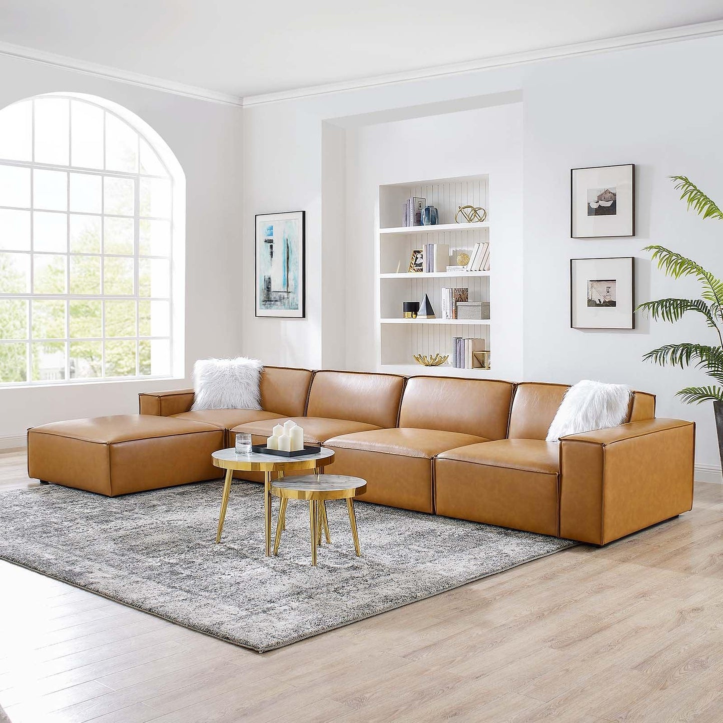 Restore 5-Piece Vegan Leather Sectional Sofa, EEI-4711 FredCo