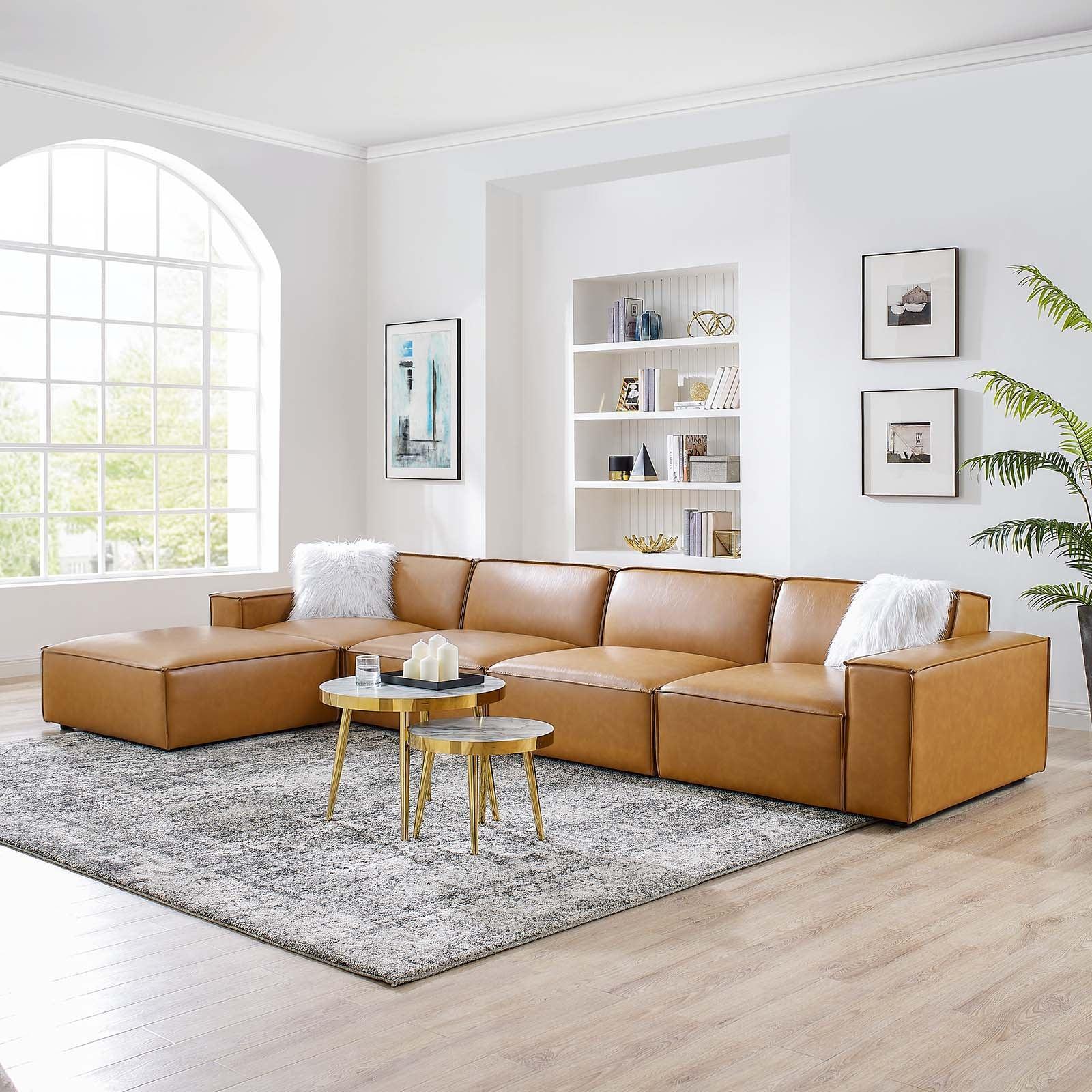 Restore 5-Piece Vegan Leather Sectional Sofa, EEI-4711 FredCo