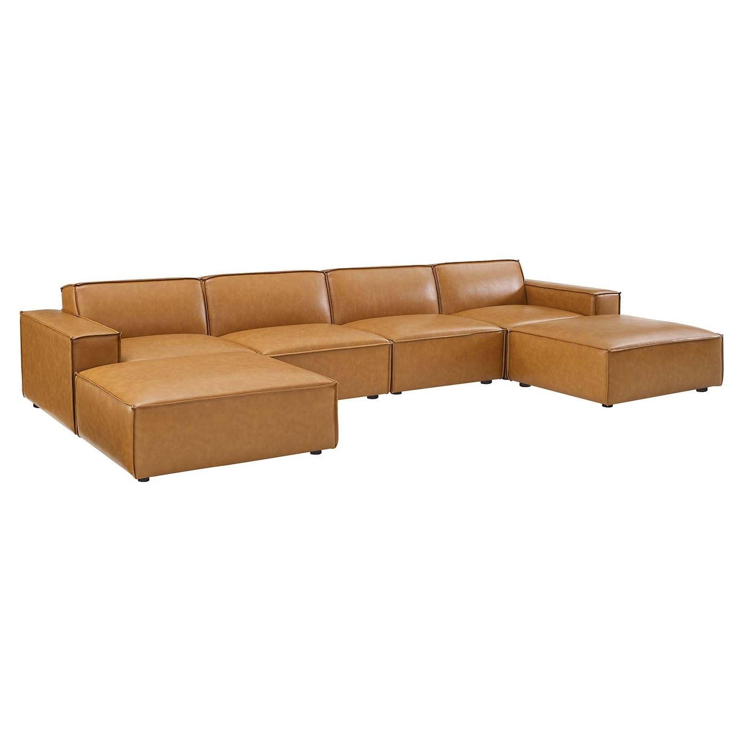 Restore 6-Piece Vegan Leather Sectional Sofa, EEI-4713 FredCo