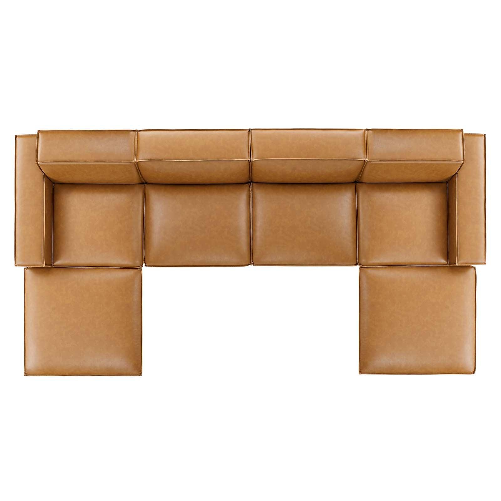 Restore 6-Piece Vegan Leather Sectional Sofa, EEI-4713 FredCo