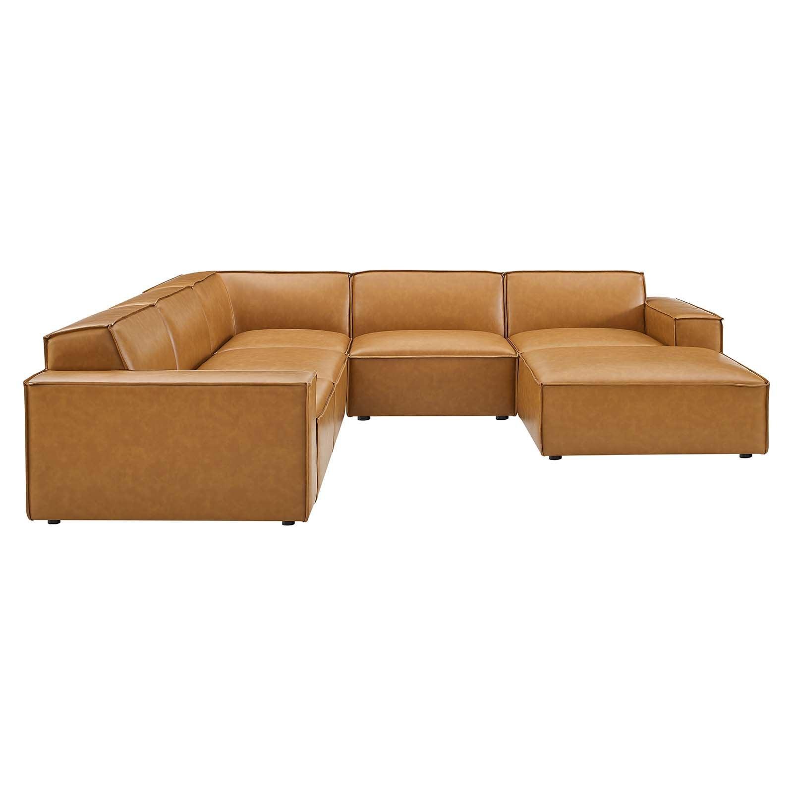 Restore 6-Piece Vegan Leather Sectional Sofa, EEI-4714 FredCo