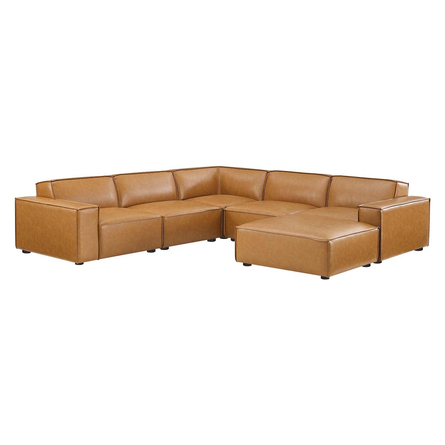 Restore 6-Piece Vegan Leather Sectional Sofa, EEI-4714 FredCo