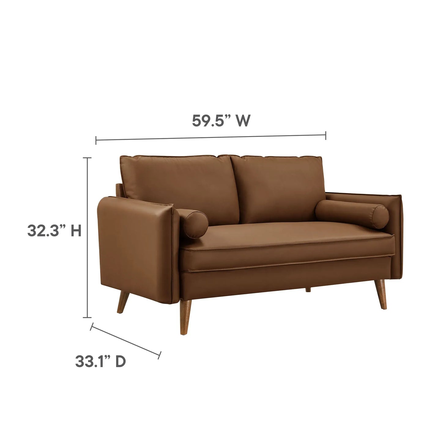 Revive Upholstered Vegan Leather Loveseat by Modway EEI-6974 FredCo