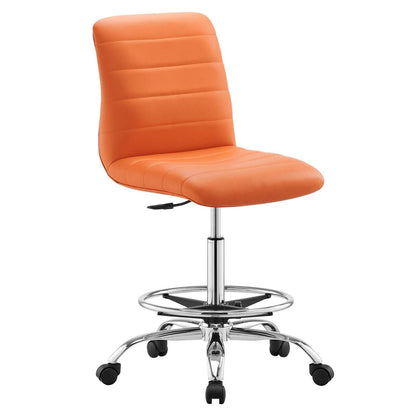 Ripple Armless Vegan Leather Drafting Chair, EEI-4980 FredCo