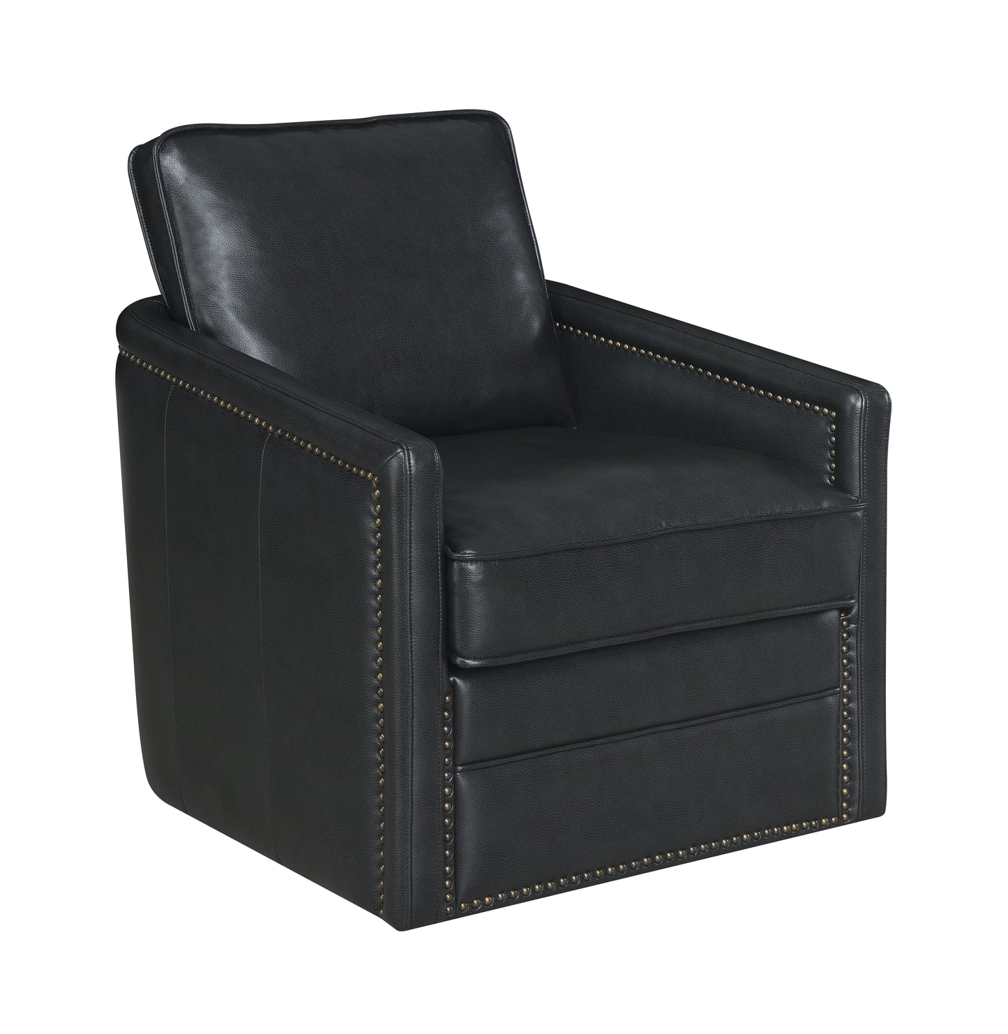Rocha Black Leather Aire Swivel Chair W/Glider FredCo