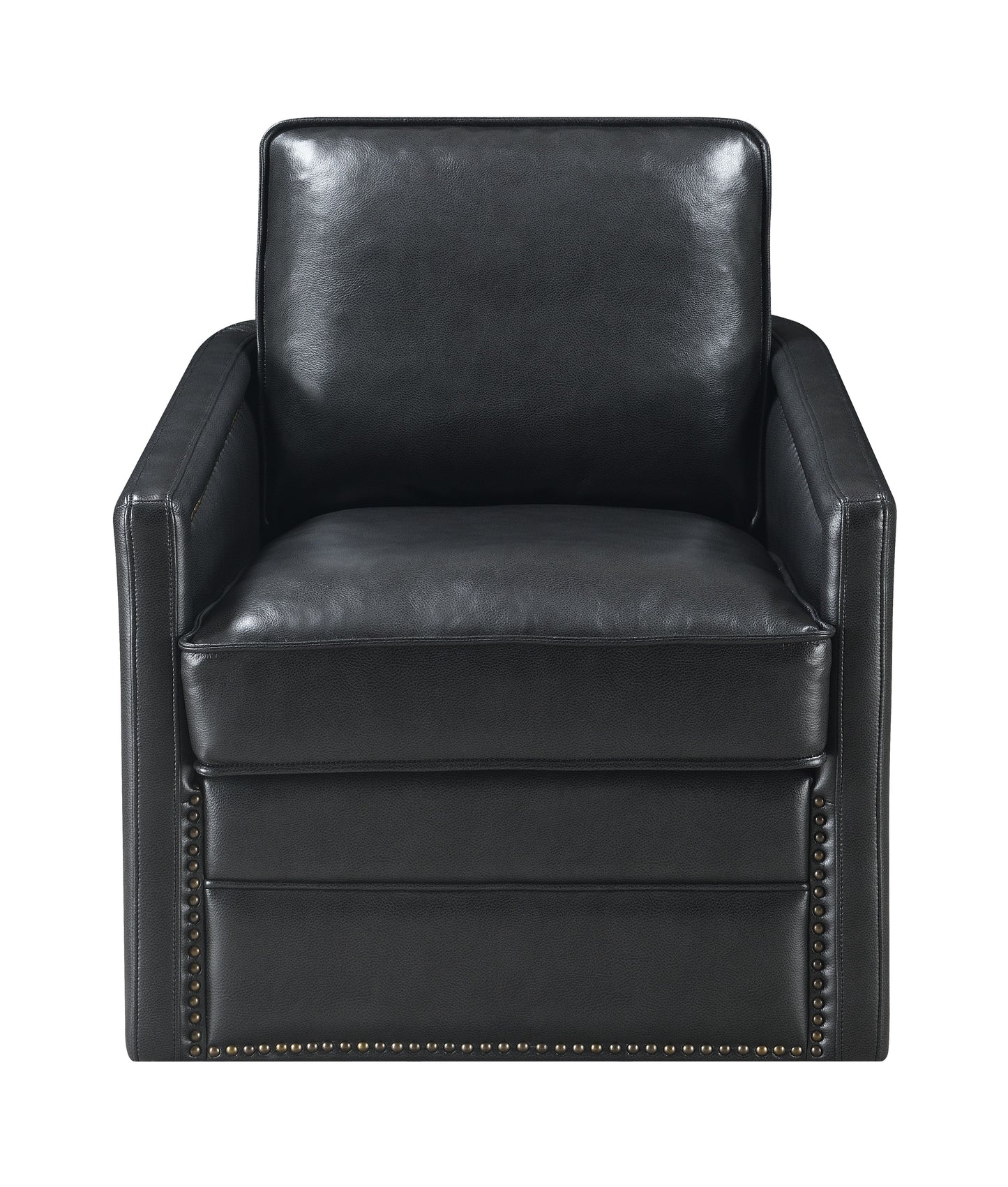Rocha Black Leather Aire Swivel Chair W/Glider FredCo