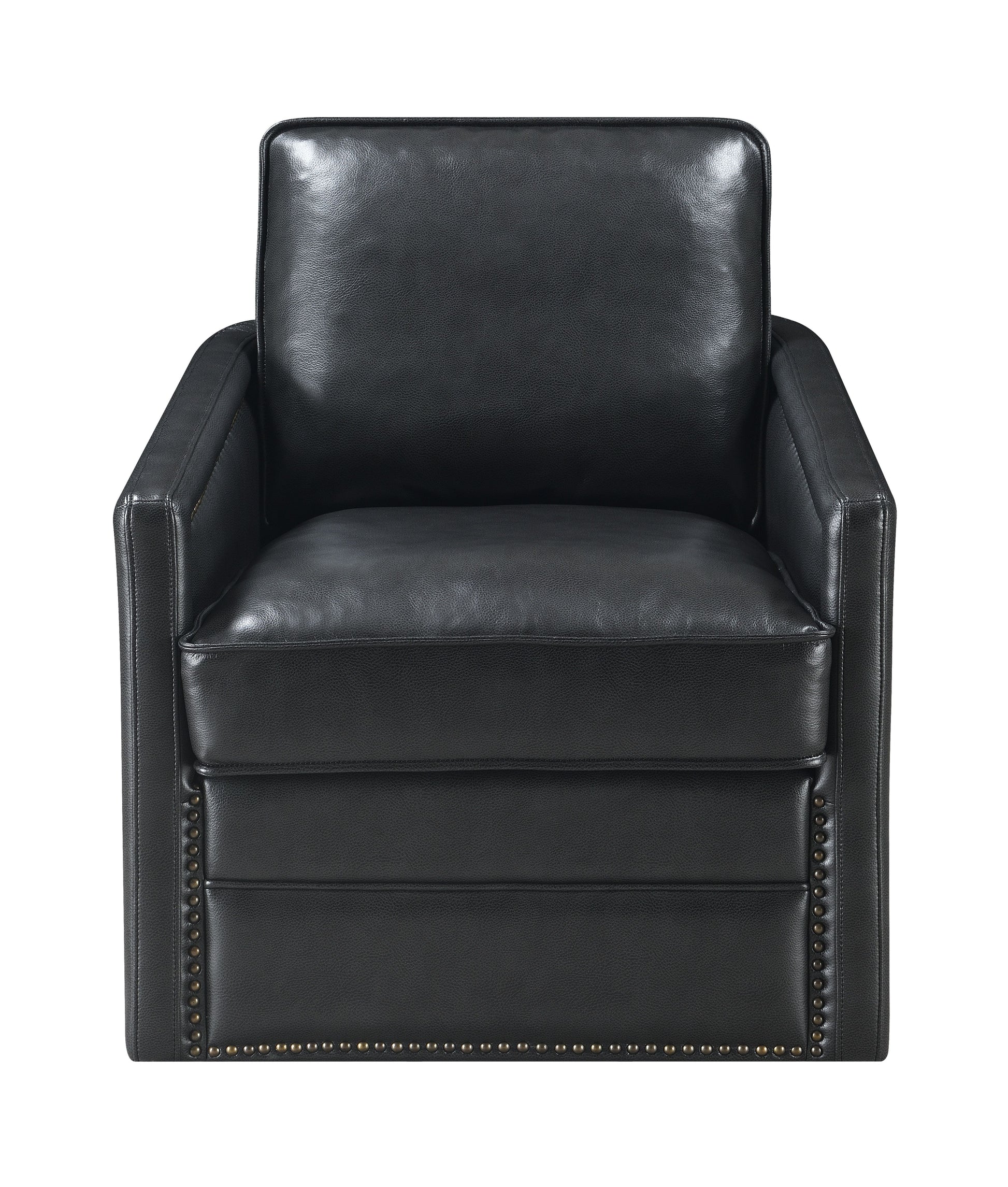 Rocha Black Leather Aire Swivel Chair W/Glider FredCo