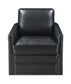 Rocha Black Leather Aire Swivel Chair W/Glider FredCo