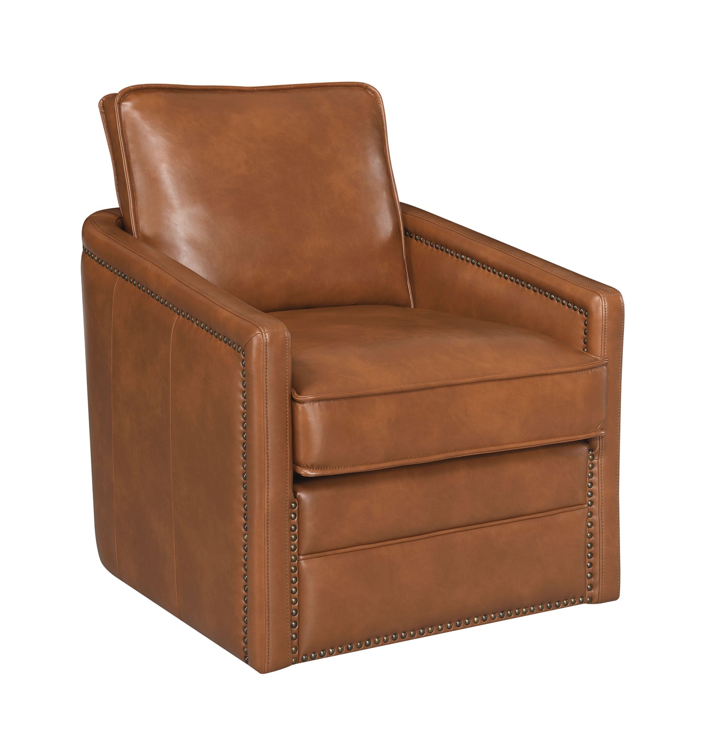 Rocha Brown Leather Aire Swivel Chair W/Glider FredCo
