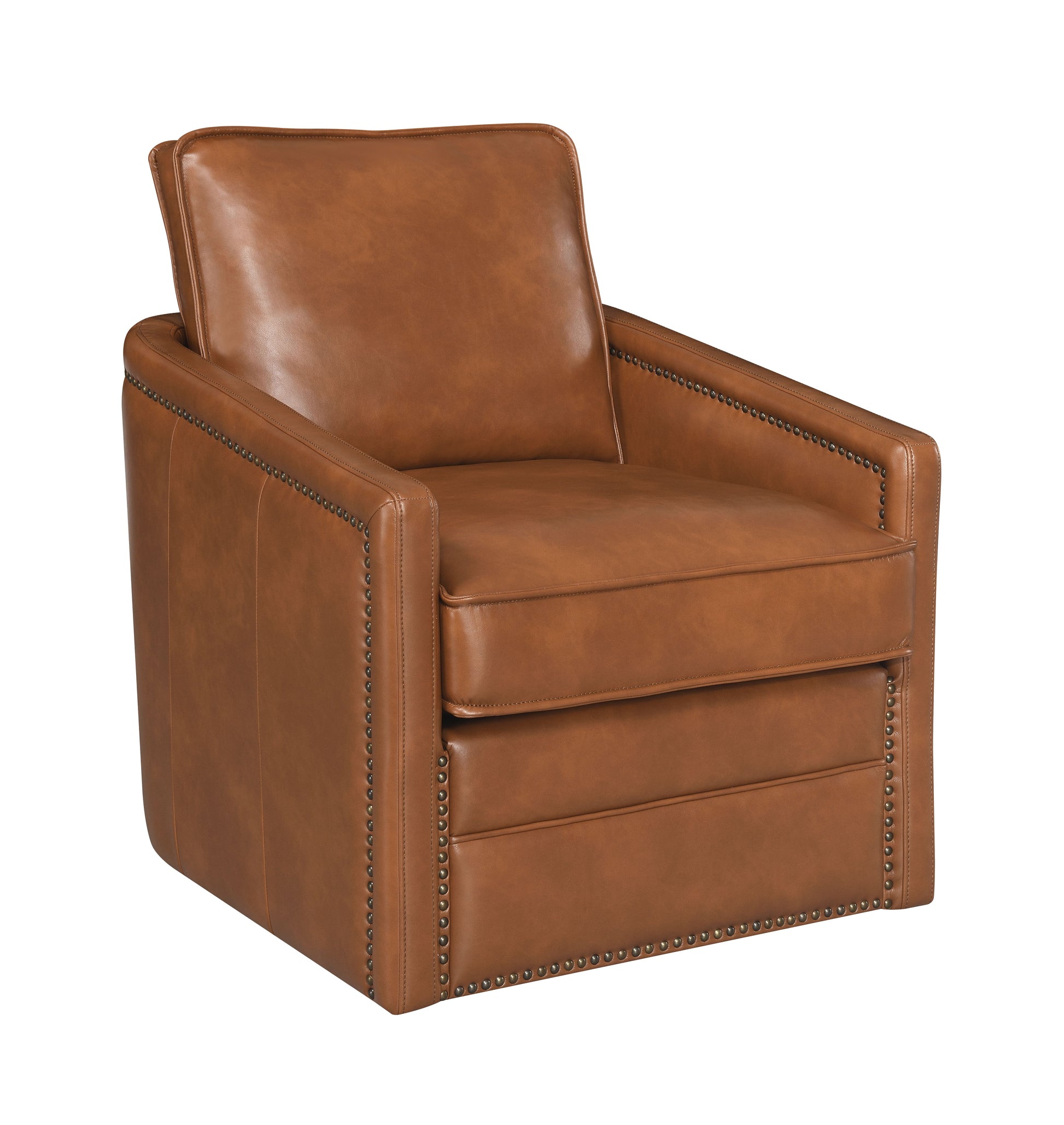 Rocha Brown Leather Aire Swivel Chair W/Glider FredCo