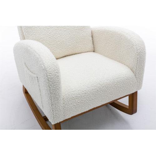 Rocking Chair Indoor Glider Chair for Nursery, White FredCo