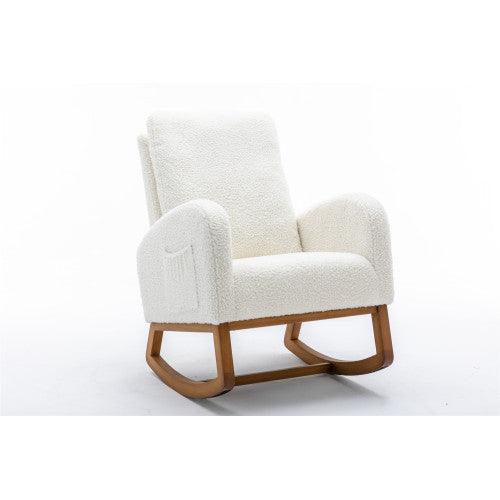 Rocking Chair Indoor Glider Chair for Nursery, White FredCo