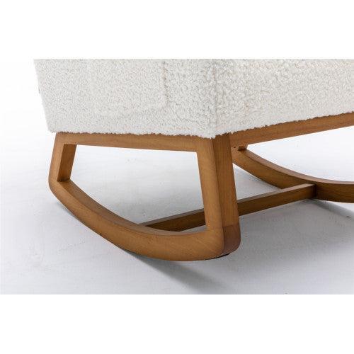 Rocking Chair Indoor Glider Chair for Nursery, White FredCo