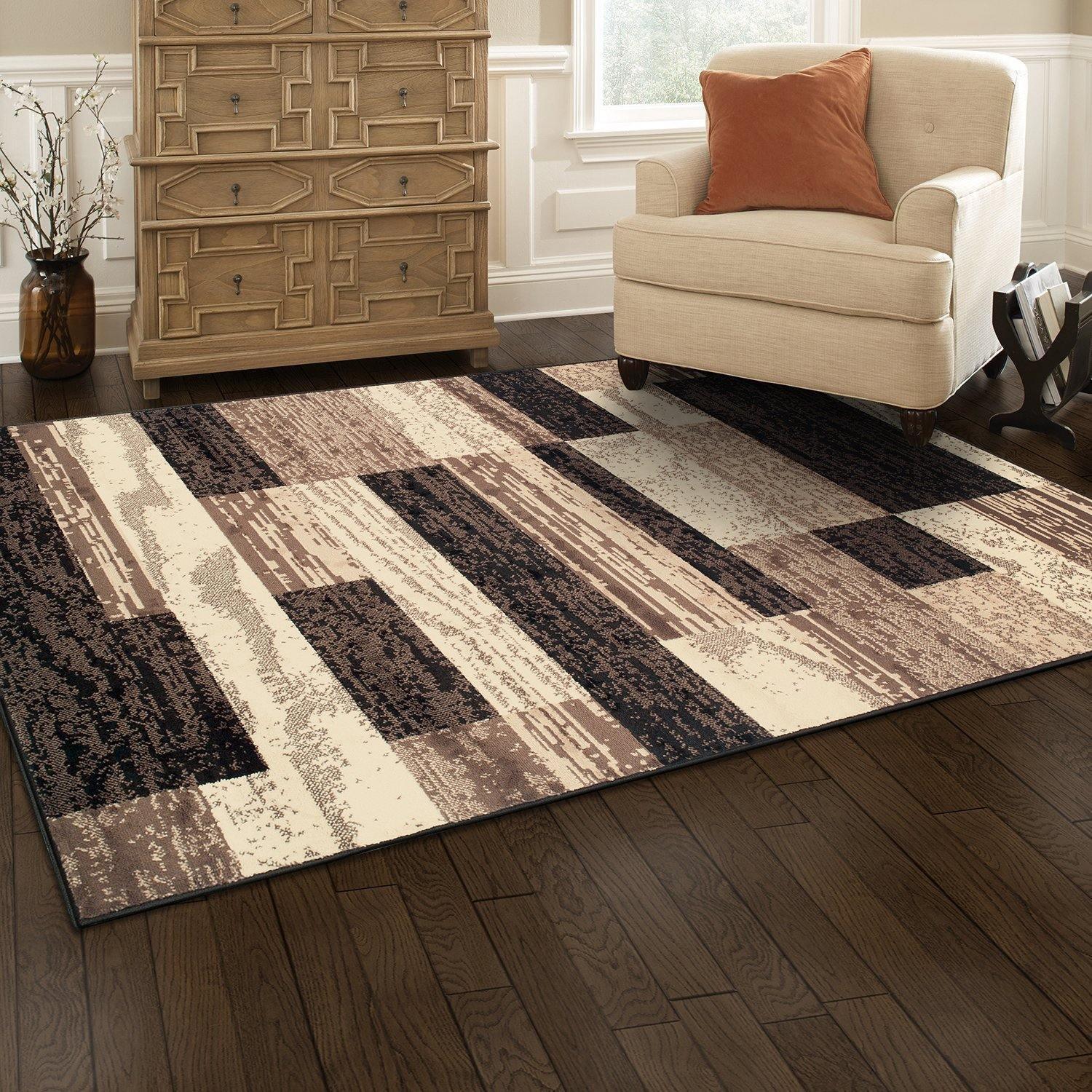 Rockwood Modern Geometric Brick Pattern Rug FredCo