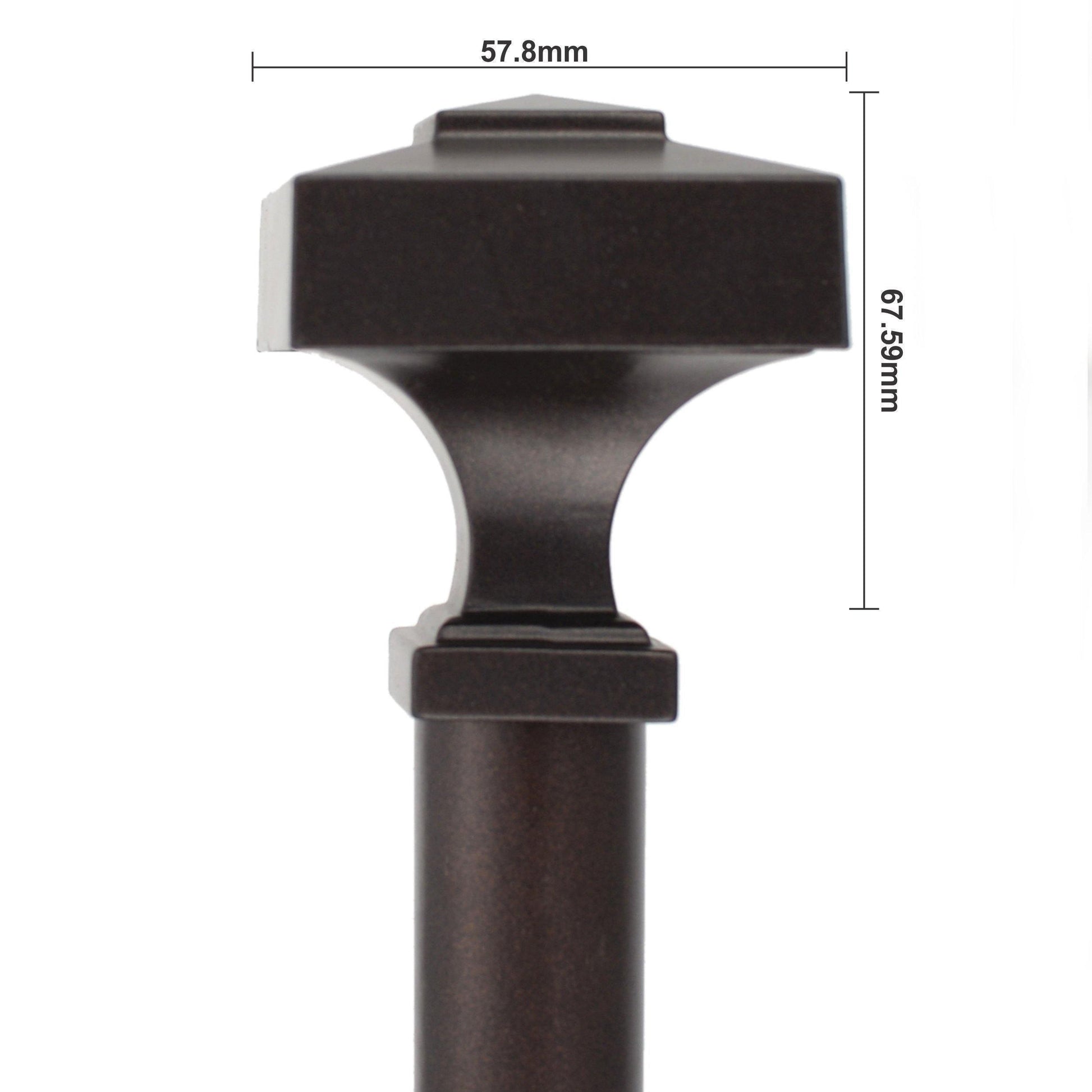 Rohan Expandable Window Curtain Rod with Capped Square Finials FredCo