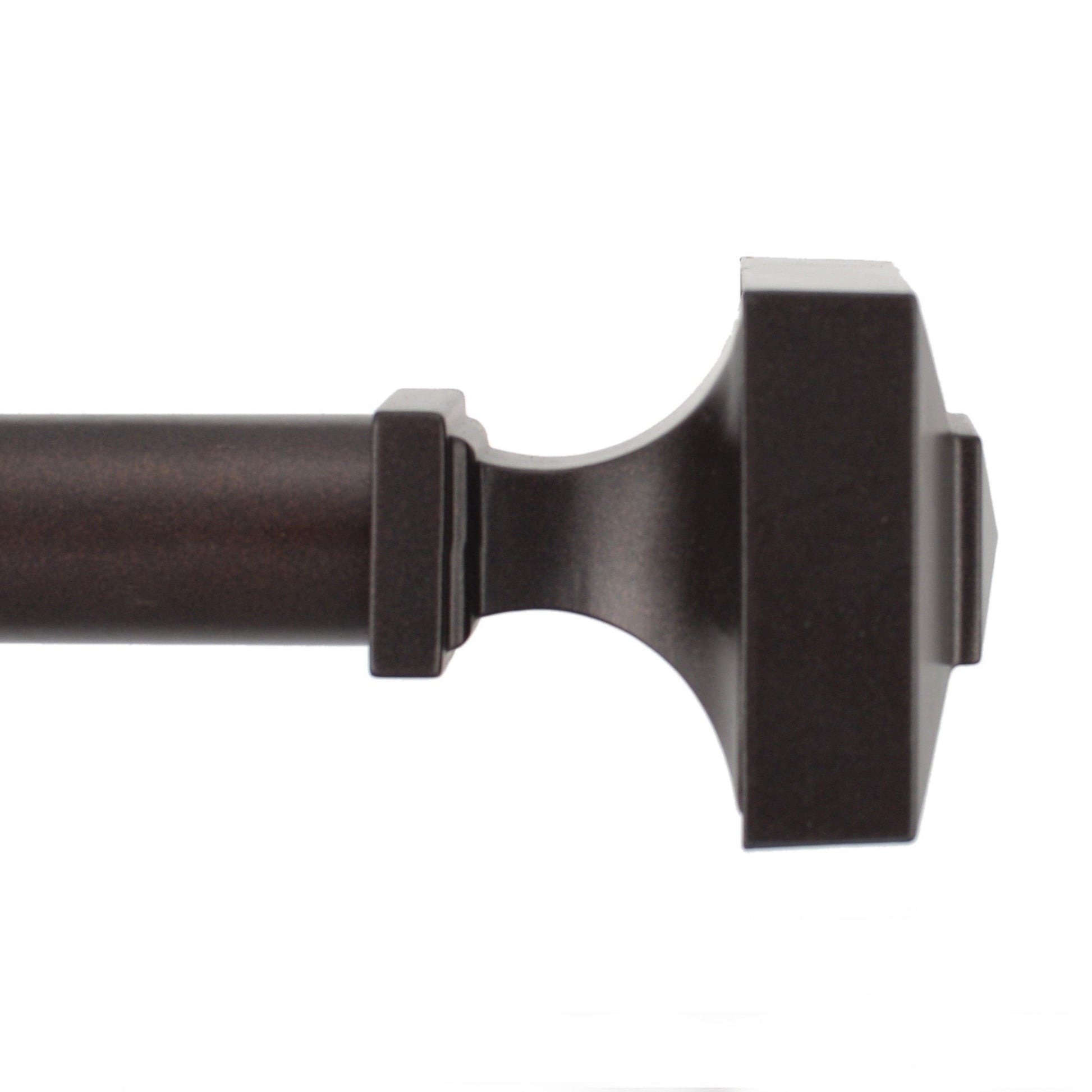 Rohan Expandable Window Curtain Rod with Capped Square Finials FredCo