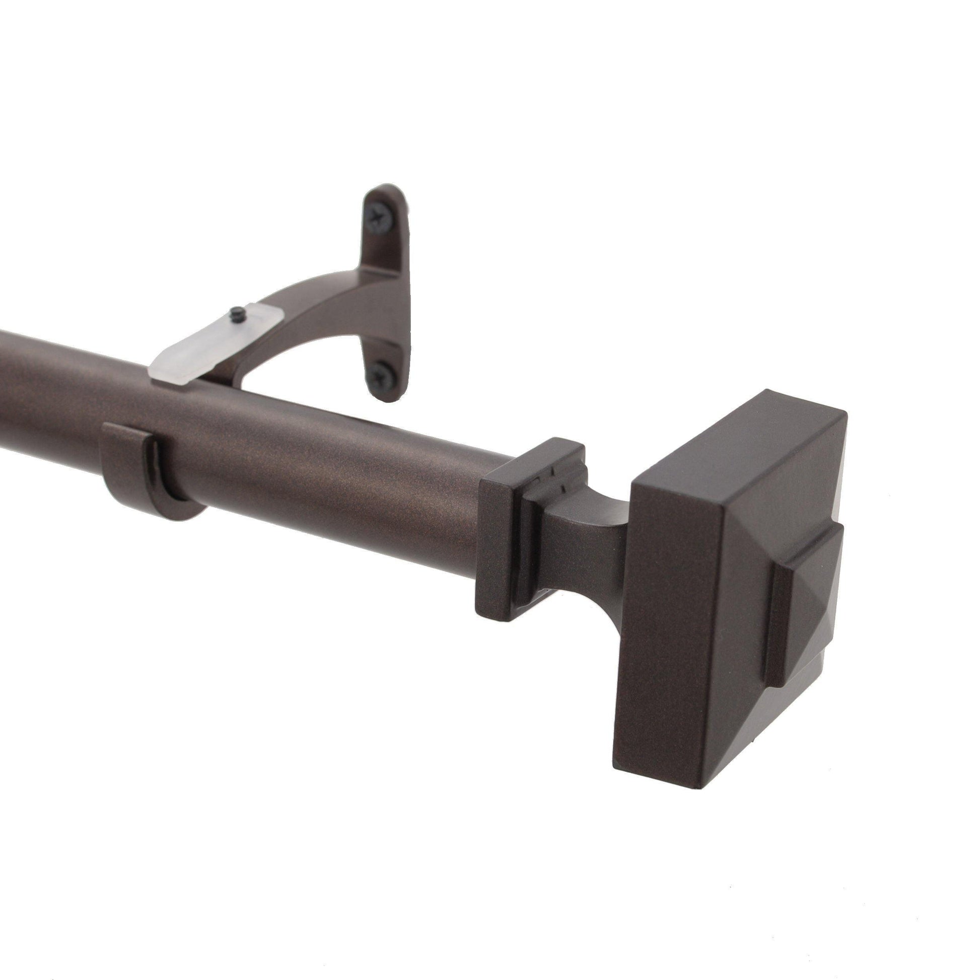 Rohan Expandable Window Curtain Rod with Capped Square Finials FredCo