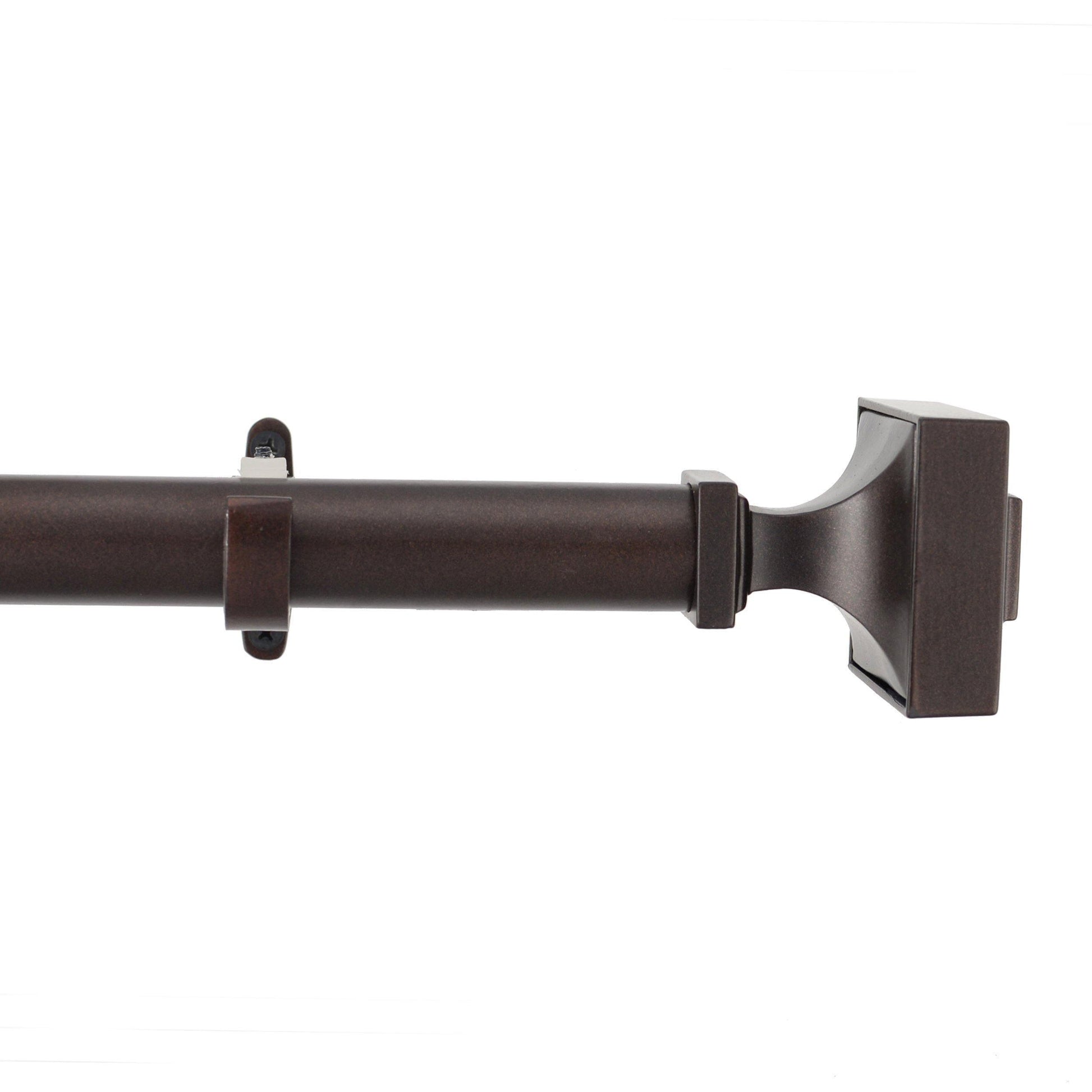 Rohan Expandable Window Curtain Rod with Capped Square Finials FredCo