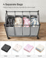 Rolling Laundry Basket with 4 Removable Bags Gray FredCo