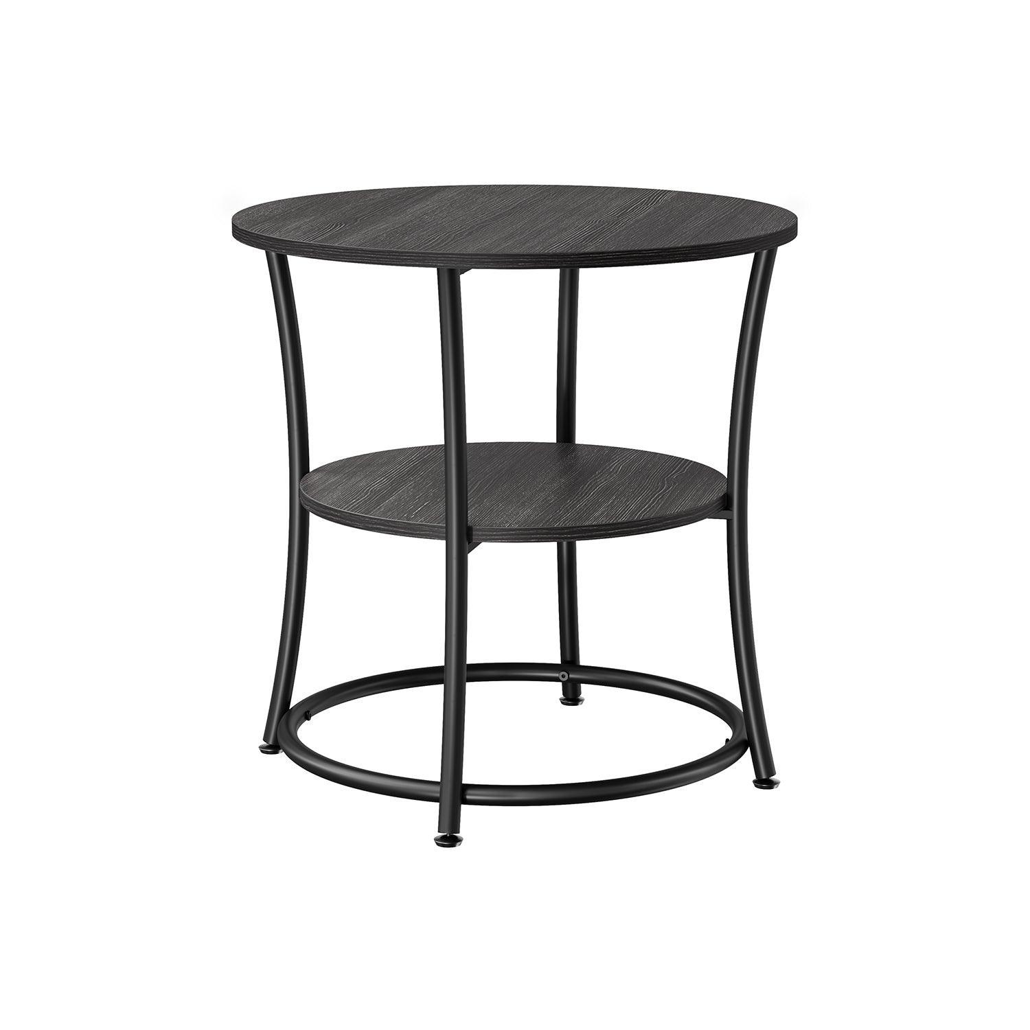 Round End Table with 2 Shelves FredCo