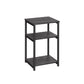 Round End Table with 2 Shelves Misty Gray and Classic Black FredCo