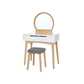 Round Mirror Vanity Table FredCo