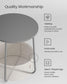 Round Side Table with Fabric Basket Dove Gray and Classic White FredCo
