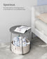 Round Side Table with Fabric Basket Dove Gray and Classic White FredCo