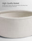 Round Side Table with Fabric Basket Dove Gray and Classic White FredCo