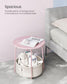 Round Side Table with Fabric Basket Jelly Pink and Classic White FredCo