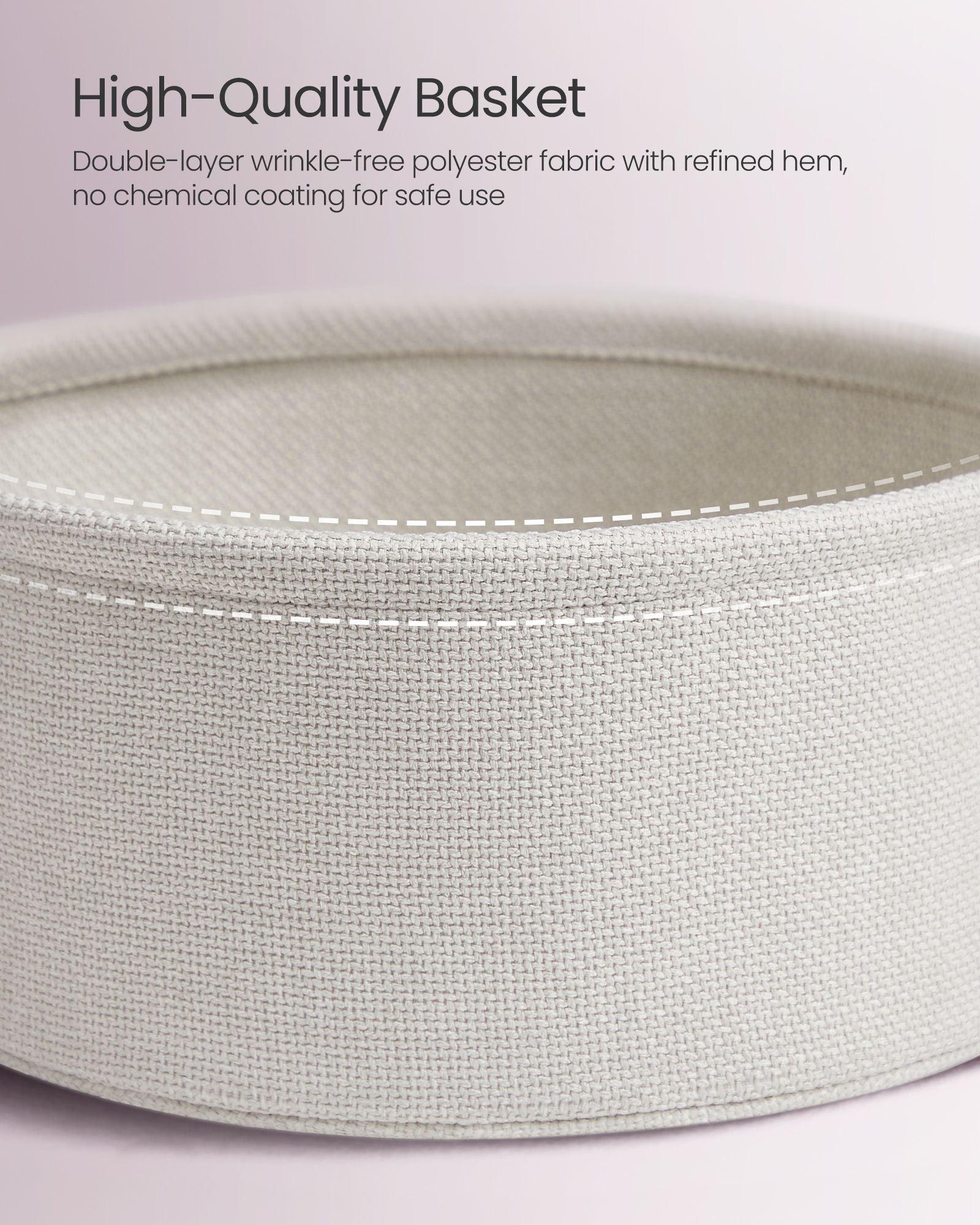 Round Side Table with Fabric Basket Jelly Pink and Classic White FredCo