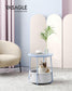 Round Side Table with Fabric Basket Pale Blue and Ice Blue FredCo