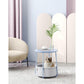 Round Side Table with Fabric Basket Pale Blue and Ice Blue FredCo
