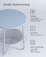 Round Side Table with Fabric Basket Pale Blue and Ice Blue FredCo