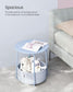 Round Side Table with Fabric Basket Pale Blue and Ice Blue FredCo