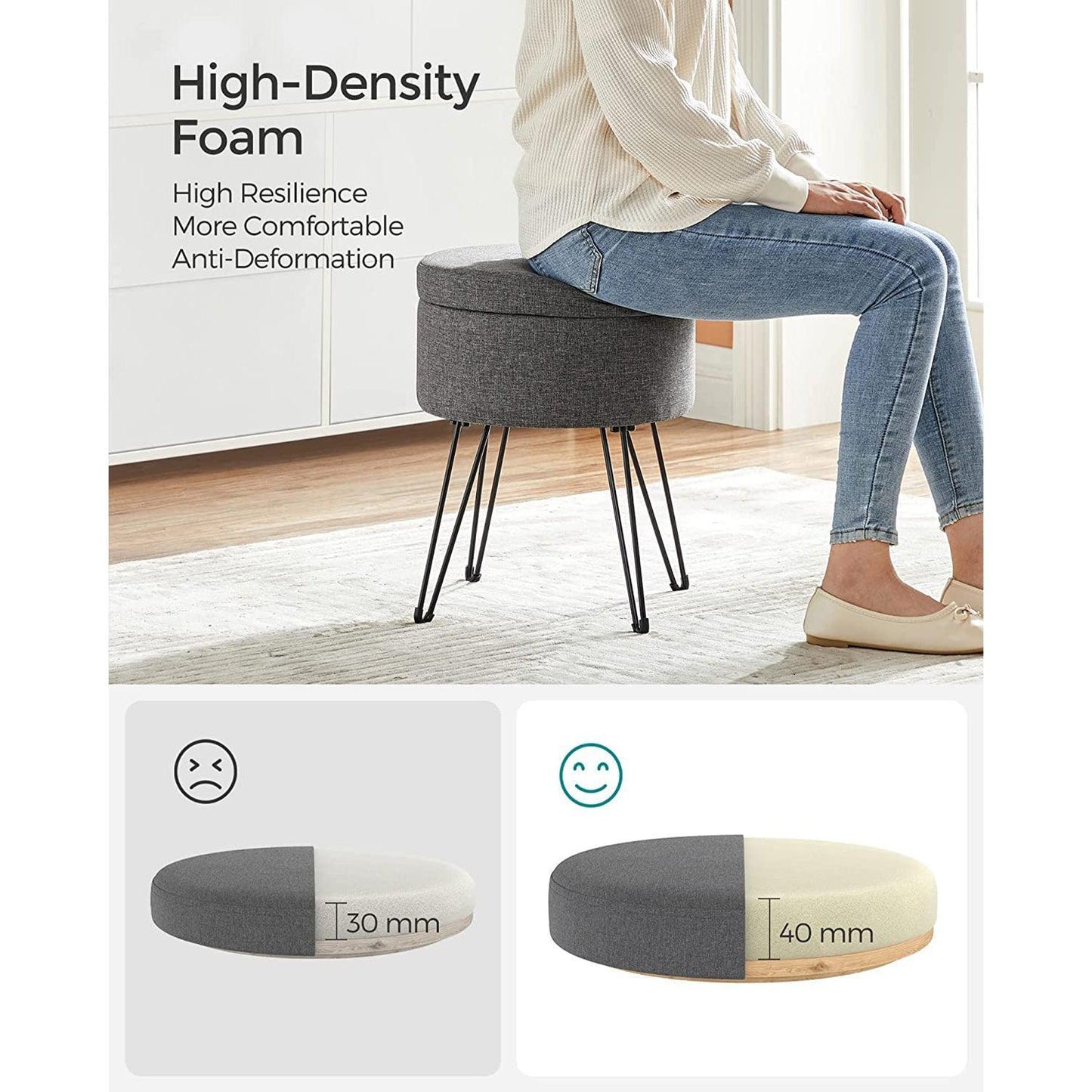 Round Storage Ottoman FredCo