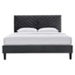 Roxanne Performance Velvet Queen Platform Bed, MOD-6285 FredCo