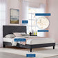 Roxanne Performance Velvet Queen Platform Bed, MOD-6285 FredCo