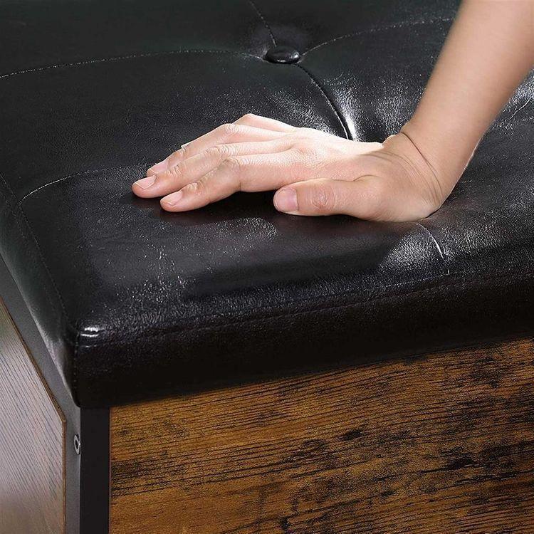 Rustic Brown Storage Ottoman FredCo