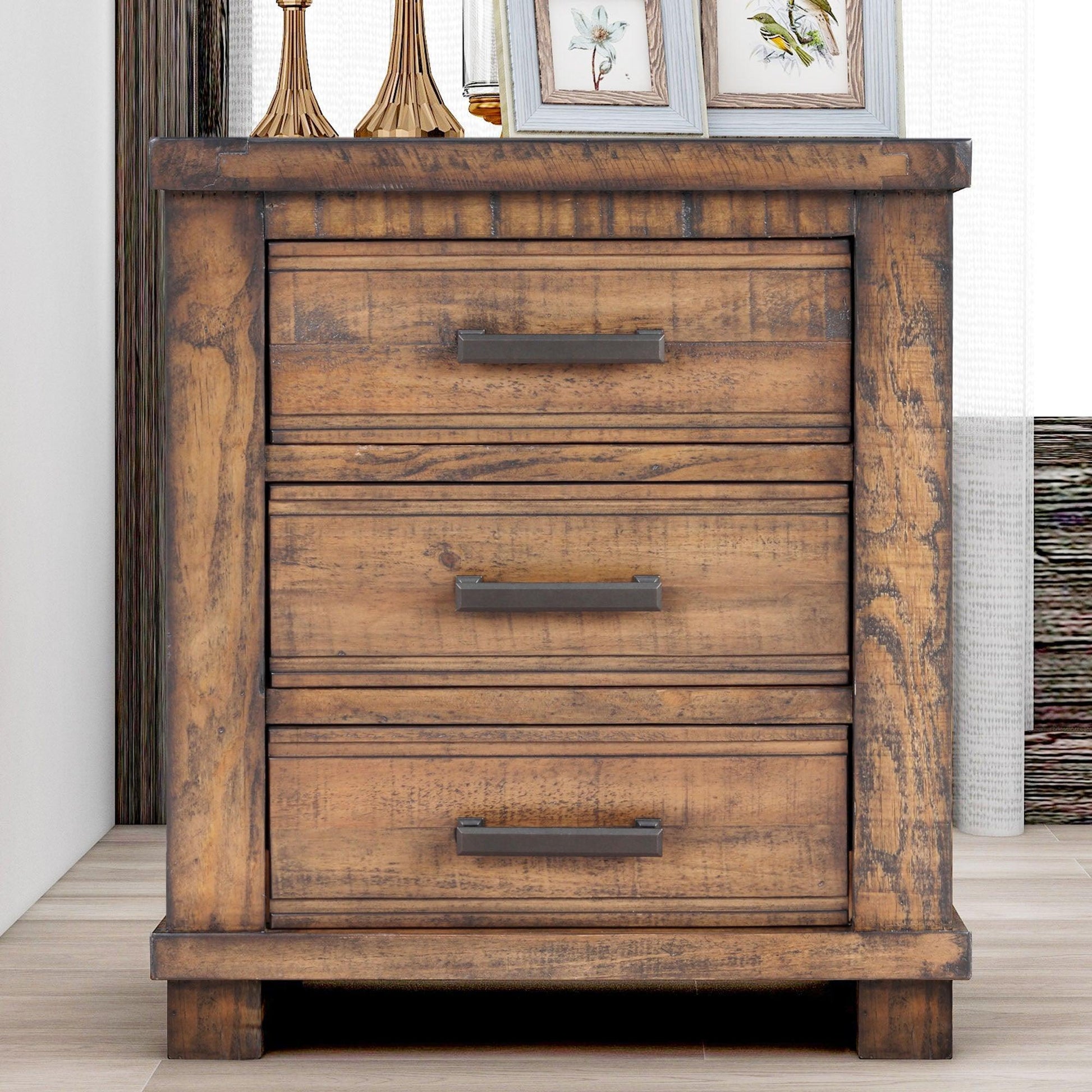 Rustic Reclaimed Solid Wood Farmhouse 6 Pieces Storage Queen Bedroom Sets FredCo