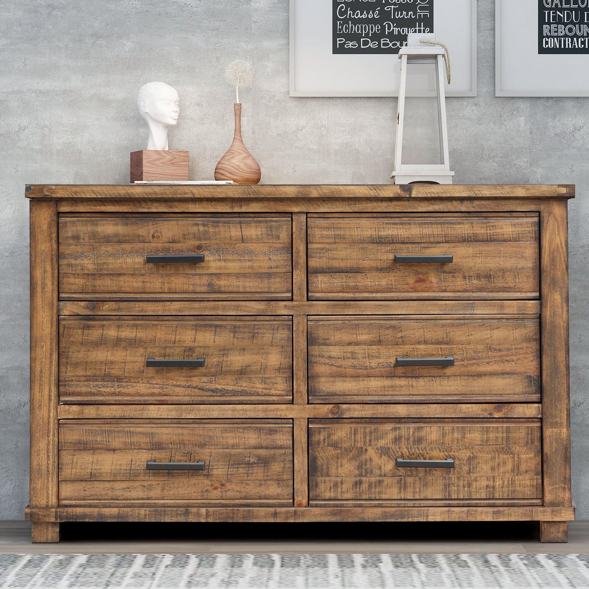 Rustic Reclaimed Solid Wood Farmhouse 6 Pieces Storage Queen Bedroom Sets FredCo