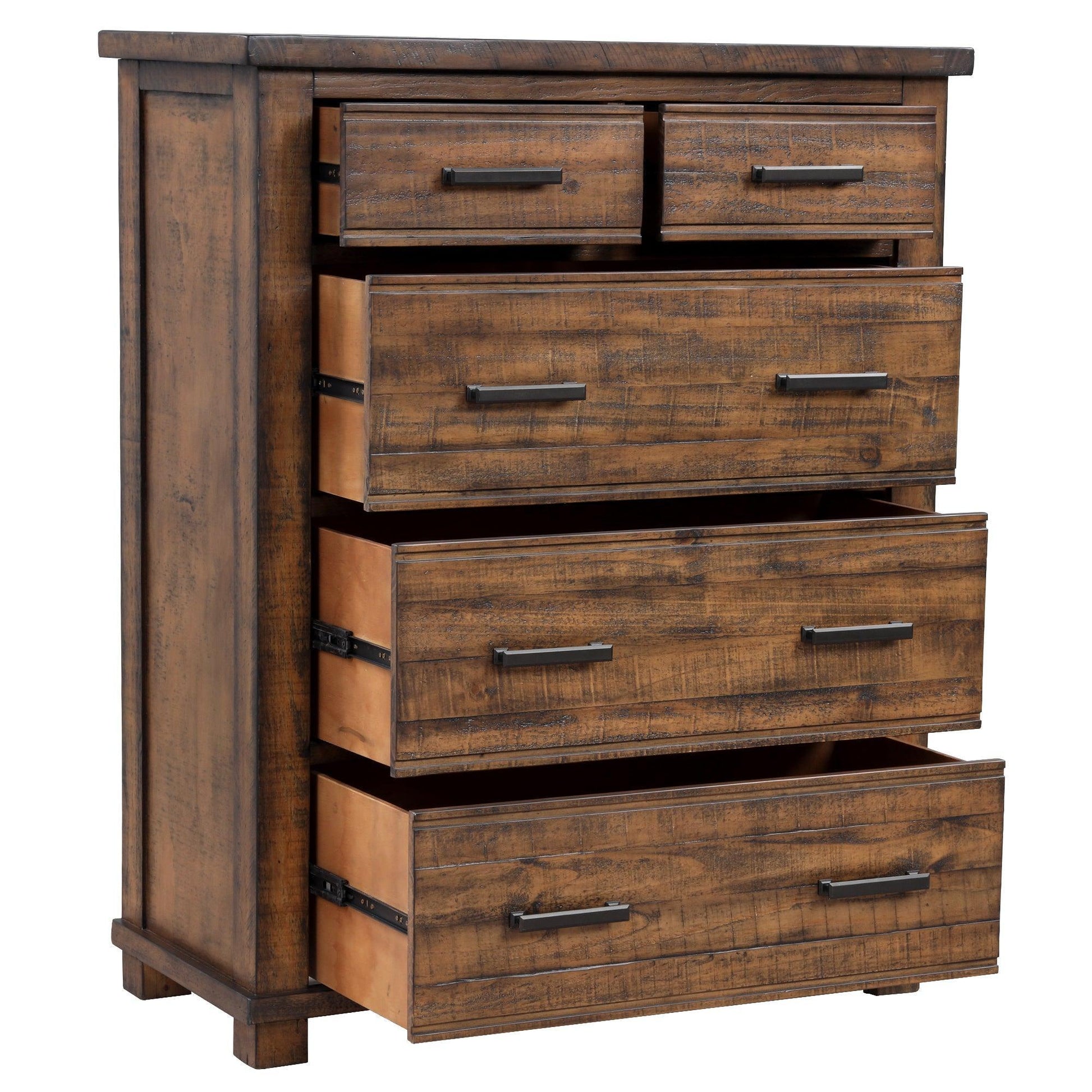 Rustic Reclaimed Solid Wood Farmhouse 6 Pieces Storage Queen Bedroom Sets FredCo