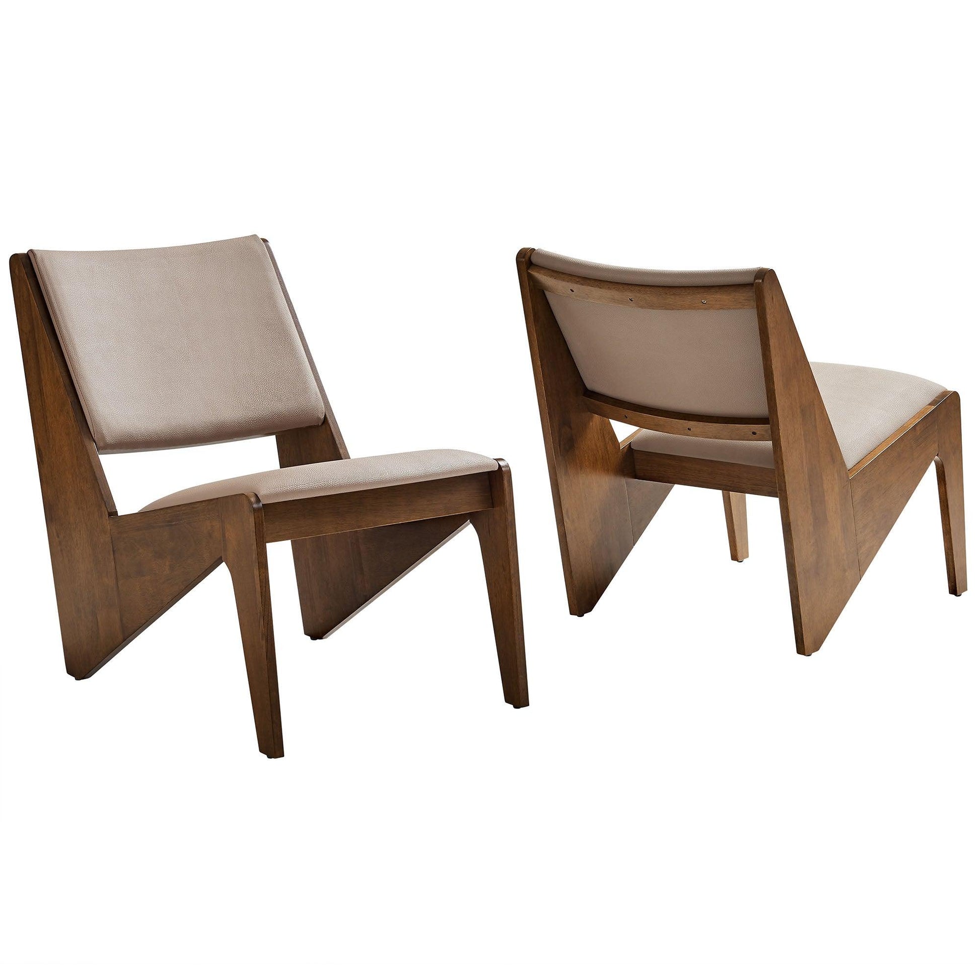 Rylina Vegan Leather Accent Chairs Set of 2 by Modway FredCo