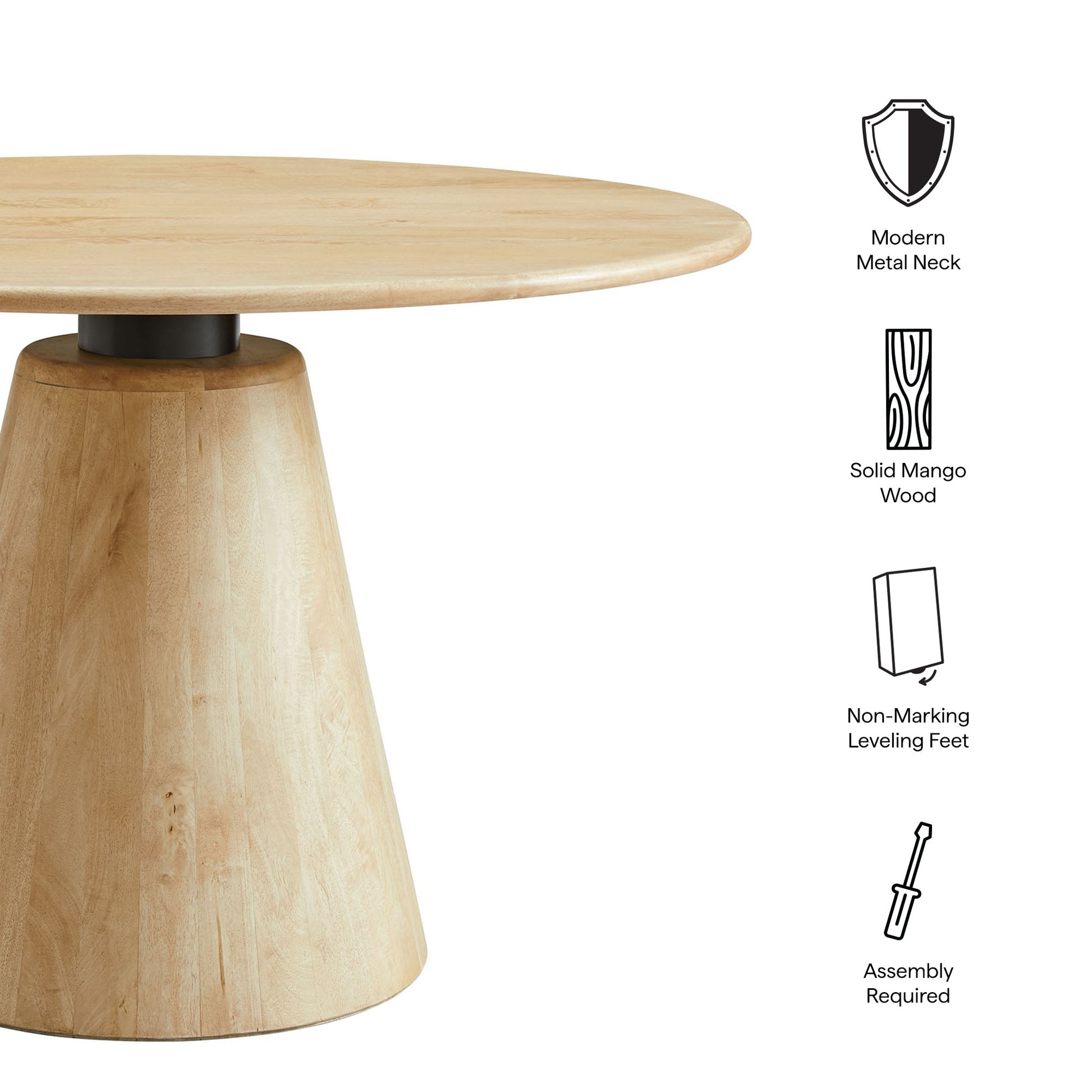 Sabelle 47" Round Wood Dining Table by Modway EEI-7343 FredCo